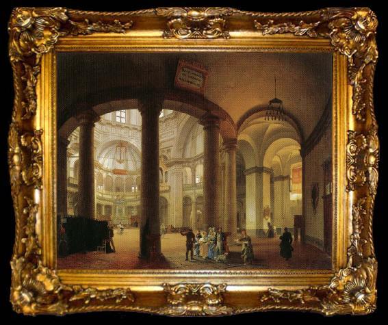 framed  Giovanni Migliara Interior of Basilica of San Lorenzo, ta009-2